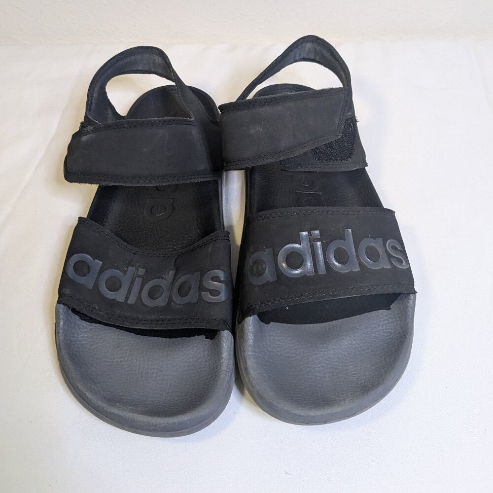 Adidas Men's Size 6 Women's 7.5 Unisex Adilette Sandal Black/Grey EUC
